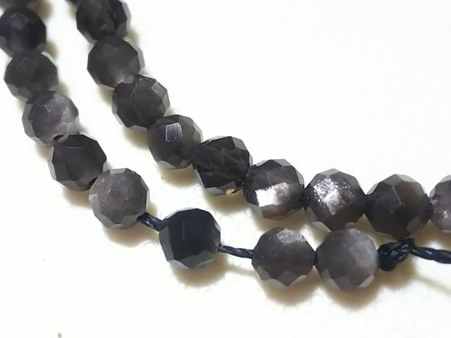 天然石★シルバーオプシディアン 4mm64面カット 半連 < 女性アクセサリー/時計 天然石★シルバーオプシディアン 4mm64面カット 半連 < 女性アクセサリー/時計の