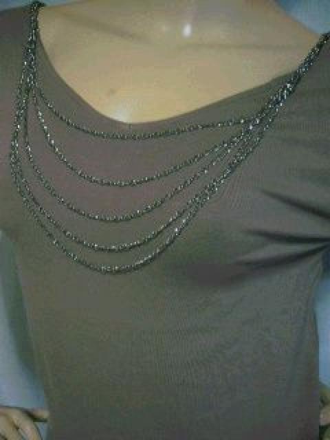 5連ネック付取り外し可能♪着回し力抜群 7分丈無地カットソー < 女性ファッション 5連ネック付取り外し可能♪着回し力抜群 7分丈無地カットソー < 女性ファッションの