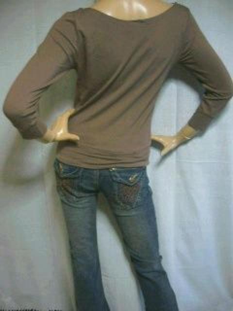 5連ネック付取り外し可能♪着回し力抜群 7分丈無地カットソー < 女性ファッション 5連ネック付取り外し可能♪着回し力抜群 7分丈無地カットソー < 女性ファッションの