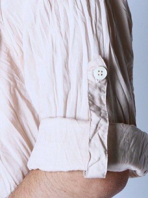 □ナノユニバース シワ加工 ミリタリー シャツ/7分袖/メンズ/S/ホワイト☆新品 < ブランド  □ナノユニバース シワ加工 ミリタリー シャツ/7分袖/メンズ/S/ホワイト☆新品 < ブランドの