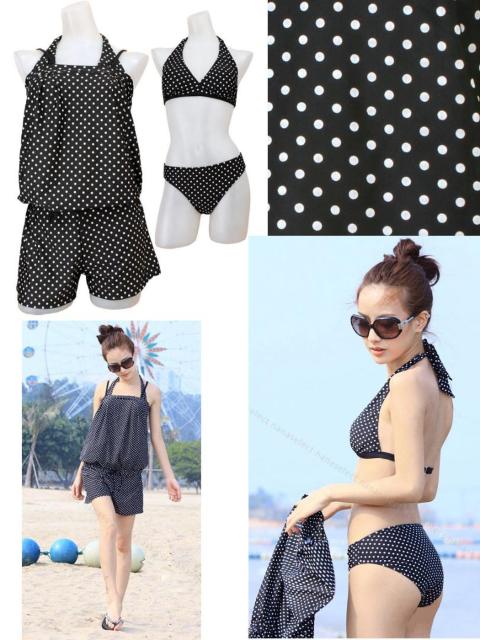 【最終値下げ】オシャレな可愛いドット柄 水着 ビキニ 3点set 体型カバー < 女性ファッション  【最終値下げ】オシャレな可愛いドット柄 水着 ビキニ 3点set 体型カバー  < 女性ファッションの