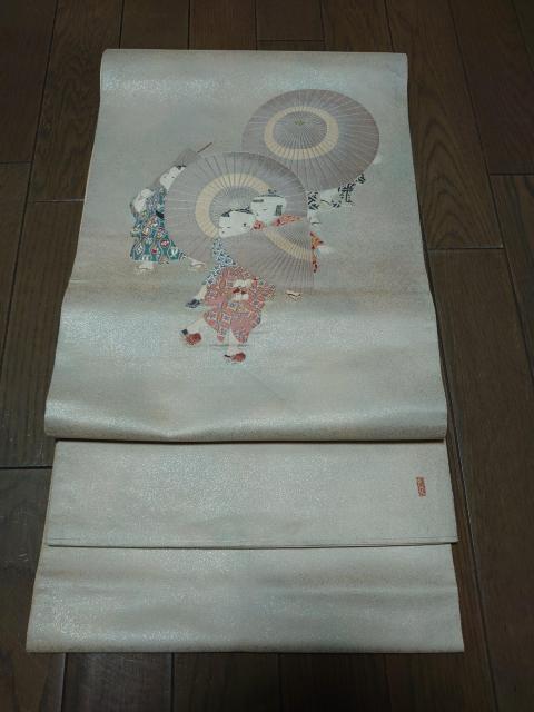 USED、リメイク、作家物、六通の袋帯、「傘」 < 女性ファッション  USED、リメイク、作家物、六通の袋帯、「傘」  < 女性ファッションの