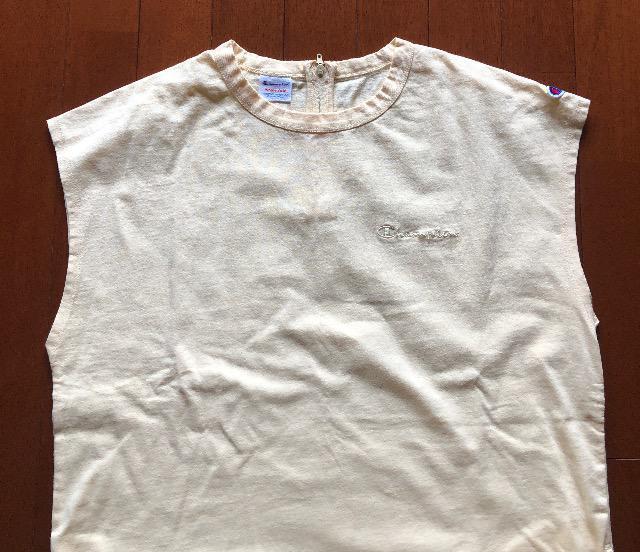 CHAMPIONチャンピオン☆クリーム色Tシャツワンピース < ブランド  CHAMPIONチャンピオン☆クリーム色Tシャツワンピース < ブランドの