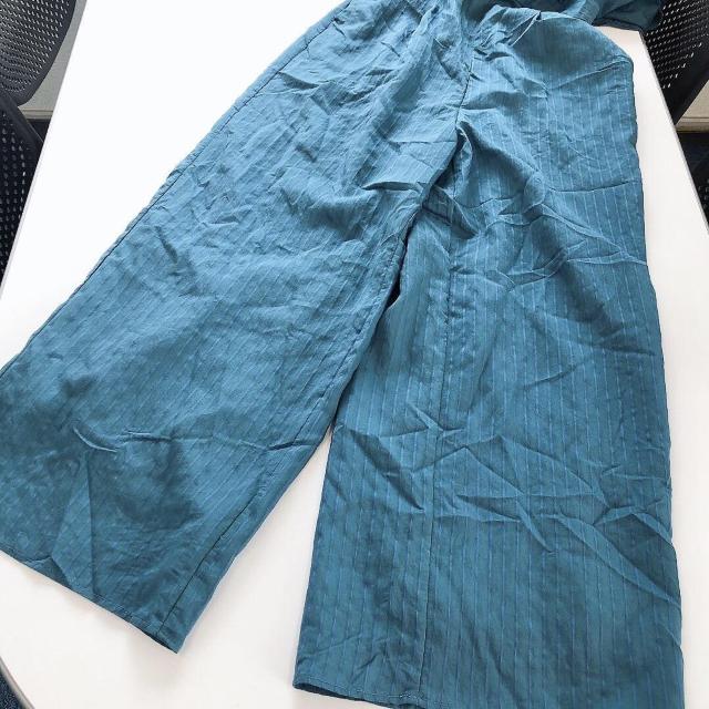 ◆rienda/リエンダ◆ストライプワンショルフリルロンパース★ブルーM*秋コーデギャル♪ < ブランド  ◆rienda/リエンダ◆ストライプワンショルフリルロンパース★ブルーM*秋コーデギャル♪ < ブランドの