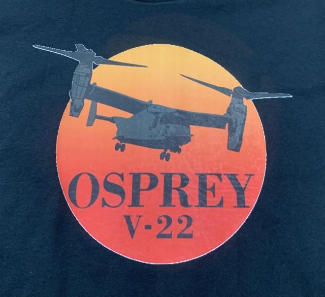 新品 OSPREY V-22 グ US ミリタリ グラフィック Tシャツ 黒 L < 男性ファッション  新品 OSPREY V-22 グ US ミリタリ グラフィック Tシャツ 黒 L < 男性ファッションの