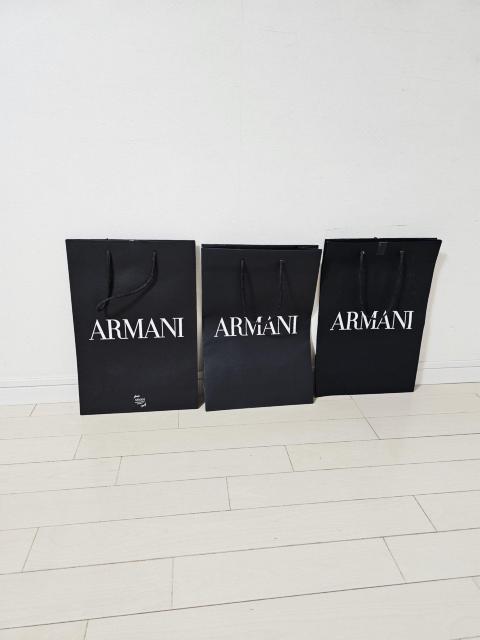 (4) ARMANI ショップ袋 中 3枚セット 37p×24.5p < ブランド  (4) ARMANI ショップ袋 中 3枚セット 37p×24.5p  < ブランドの