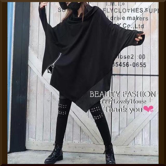 〜3L4L*ドレープネックZIP×Dカンアシンメトリーチュニック* < 女性ファッション 〜3L4L*ドレープネックZIP×Dカンアシンメトリーチュニック* < 女性ファッションの