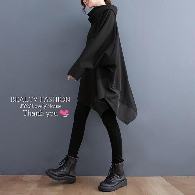 〜3L4L*ドレープネックZIP×Dカンアシンメトリーチュニック* < 女性ファッション 〜3L4L*ドレープネックZIP×Dカンアシンメトリーチュニック* < 女性ファッションの