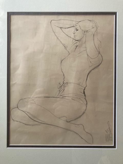 絵画 素描 岩田専太郎 女性人物画 真作保証 原画 < ホビー 絵画 素描 岩田専太郎 女性人物画 真作保証 原画 < ホビーの