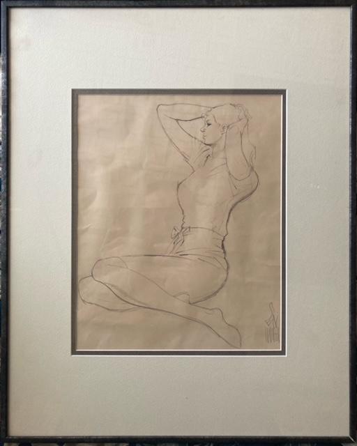 絵画 素描 岩田専太郎 女性人物画 真作保証 原画 < ホビー 絵画 素描 岩田専太郎 女性人物画 真作保証 原画 < ホビーの