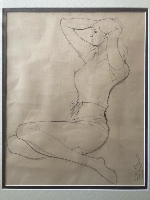 絵画 素描 岩田専太郎 女性人物画 真作保証 原画 < ホビー 絵画 素描 岩田専太郎 女性人物画 真作保証 原画 < ホビーの