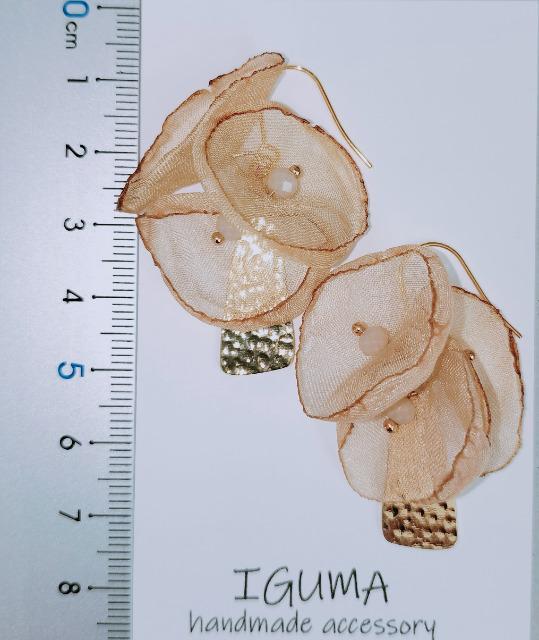 ハンドメイド ピアス イヤリング フラワー ゴールド < 女性ファッション  ハンドメイド ピアス イヤリング フラワー ゴールド < 女性ファッションの