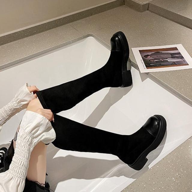 送料無料 新品 ロングブーツ ラウンドトゥ 厚底ブーツ < 女性ファッション  送料無料 新品 ロングブーツ ラウンドトゥ 厚底ブーツ < 女性ファッションの