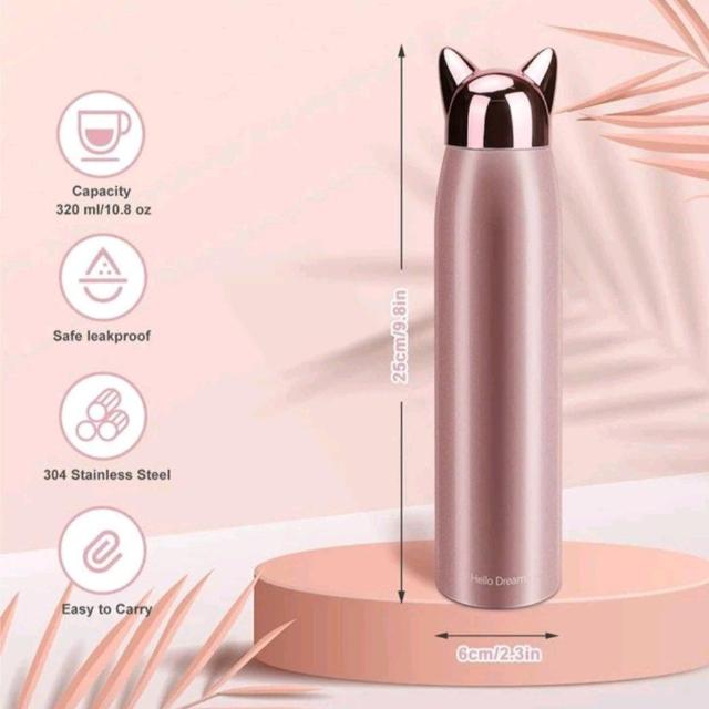 新品★真空断熱ステンレス鋼★可愛いネコ型細身の保温水筒/320ml/ゴールド < レジャー/スポーツ  新品★真空断熱ステンレス鋼★可愛いネコ型細身の保温水筒/320ml/ゴールド < レジャー/スポーツの