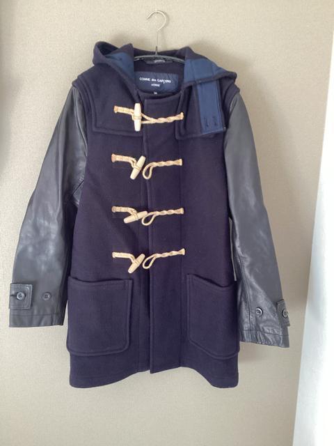 COMME des GARCONS 袖牛革レザー ウール ダッフルコート コムデギャルソン オム 2016 < ブランド COMME des GARCONS 袖牛革レザー ウール ダッフルコート コムデギャルソン オム 2016 < ブランドの