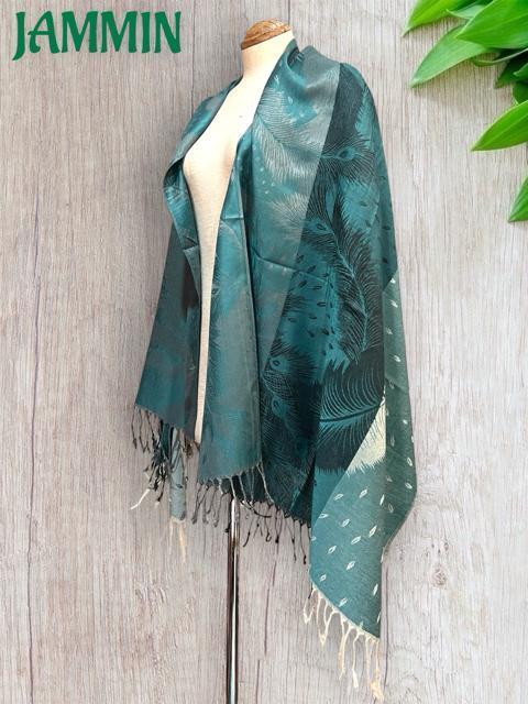 孔雀羽根柄ストール パシュミナ アジアン エスニック ストール < 女性ファッション 孔雀羽根柄ストール パシュミナ アジアン エスニック ストール < 女性ファッションの