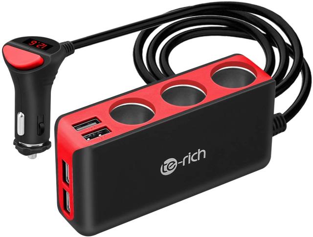 シガーソケット 4usb 3連 車載充電器 ソケット 120W 最大6.8A/5V 急速充電 12V/24V車対応 < 自動車/バイク シガーソケット 4usb 3連 車載充電器 ソケット 120W 最大6.8A/5V 急速充電 12V/24V車対応 < 自動車/バイク