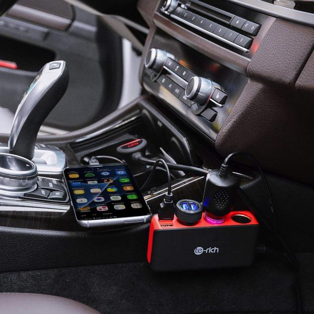 シガーソケット 4usb 3連 車載充電器 ソケット 120W 最大6.8A/5V 急速充電 12V/24V車対応 < 自動車/バイク シガーソケット 4usb 3連 車載充電器 ソケット 120W 最大6.8A/5V 急速充電 12V/24V車対応 < 自動車/バイク