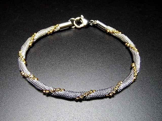 オシャレ レア品 鍍金有りステンレス 幅約4ミリブレスレット < 男性アクセサリー/時計  オシャレ レア品 鍍金有りステンレス 幅約4ミリブレスレット < 男性アクセサリー/時計の