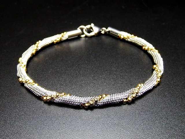 オシャレ レア品 鍍金有りステンレス 幅約4ミリブレスレット < 男性アクセサリー/時計  オシャレ レア品 鍍金有りステンレス 幅約4ミリブレスレット < 男性アクセサリー/時計の