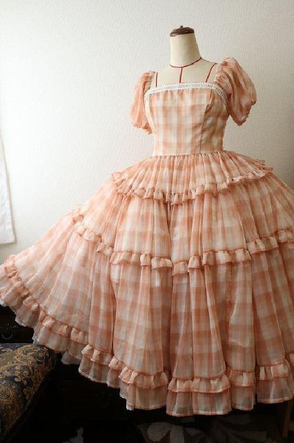 くすみピンクチェックドレス M~2L < 女性ファッション  くすみピンクチェックドレス M~2L  < 女性ファッションの