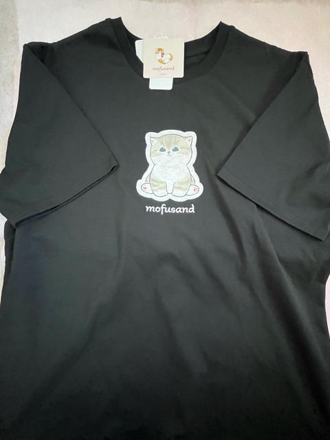 3Lサイズ!紳士サイズ!mofusand(モフサンド)愛らしく可愛い!ブラック色合い!半袖!Tシャツ!新品! < 男性ファッション  3Lサイズ!紳士サイズ!mofusand(モフサンド)愛らしく可愛い!ブラック色合い!半袖!Tシャツ!新品! < 男性ファッションの