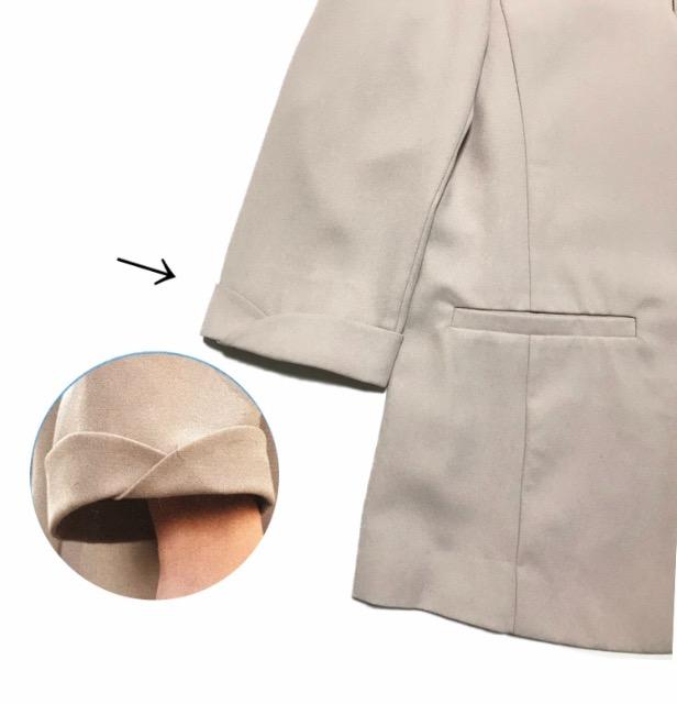 春ジャケットゆるロング〓ノーカラーノー釦〓薄ベージュ(M)新品 < 女性ファッション 春ジャケットゆるロング〓ノーカラーノー釦〓薄ベージュ(M)新品 < 女性ファッションの