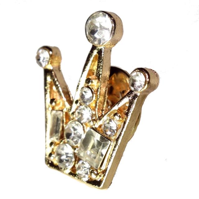 王冠 クラウン バッジ ピンバッジ ピンズ ラペルピン ブローチ 金色 ゴールド色 < 女性アクセサリー/時計  王冠 クラウン バッジ ピンバッジ ピンズ ラペルピン ブローチ 金色 ゴールド色 < 女性アクセサリー/時計の