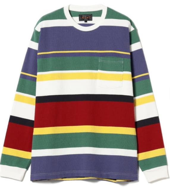 メンズ インレー ホリゾンタルストライプ ロングスリーブ ポケット Tシャツ < 男性ファッション  メンズ インレー ホリゾンタルストライプ ロングスリーブ ポケット Tシャツ  < 男性ファッションの