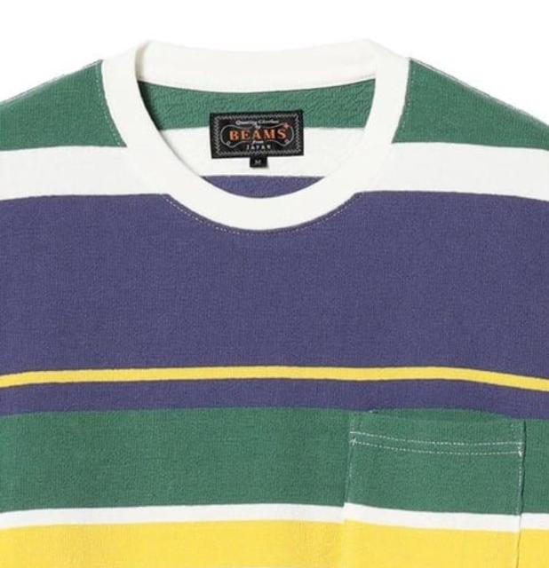 メンズ インレー ホリゾンタルストライプ ロングスリーブ ポケット Tシャツ < 男性ファッション  メンズ インレー ホリゾンタルストライプ ロングスリーブ ポケット Tシャツ < 男性ファッションの