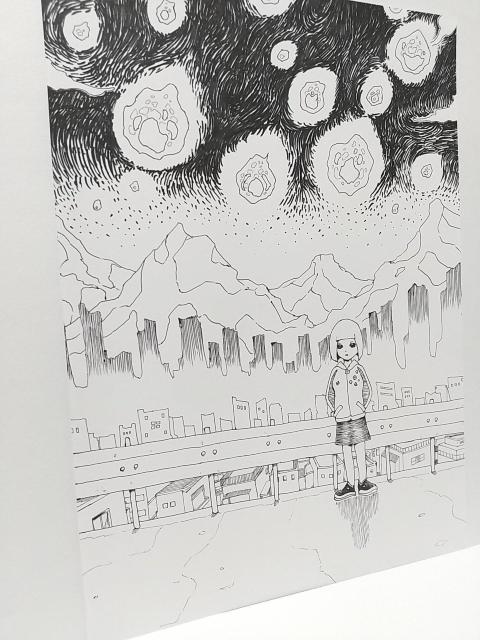 オリジナルイラスト 手描きイラスト オワリ 絵 原画 ハンドメイド モノクロ アナログ アート 自作 白黒 女の子 隕石 < アニメ/コミック/キャラクター  オリジナルイラスト 手描きイラスト オワリ 絵 原画 ハンドメイド モノクロ アナログ アート 自作 白黒 女の子 隕石 < アニメ/コミック/キャラクターの