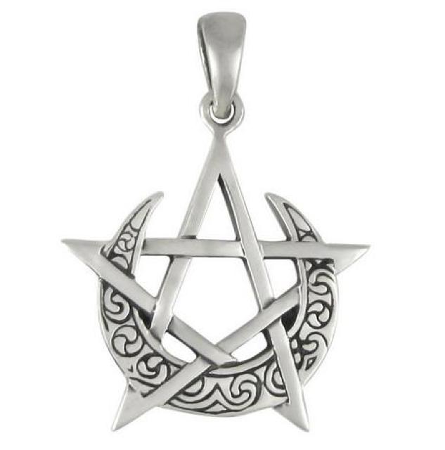 DD: Silver Simple Moon Pentacle Pendant < 女性アクセサリー/時計  DD: Silver Simple Moon Pentacle Pendant  < 女性アクセサリー/時計の
