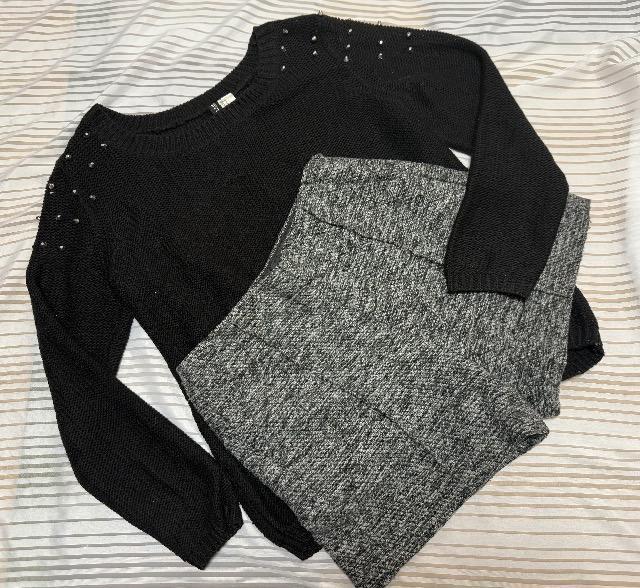 肩のスタッズがアクセント★ざっくり感が可愛いニット調トップス★グレーとブラックのモノトーン系ショートパンツ★通勤ワンデイコーデ < 女性ファッション 肩のスタッズがアクセント★ざっくり感が可愛いニット調トップス★グレーとブラックのモノトーン系ショートパンツ★通勤ワンデイコーデ < 女性ファッションの