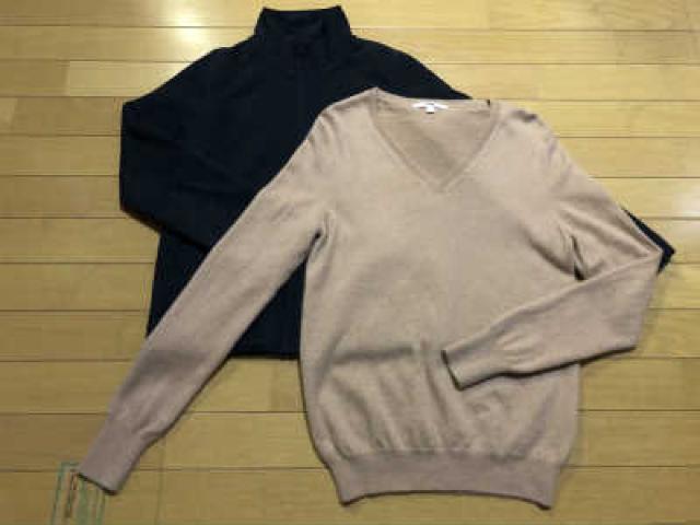 ■ユニクロ■カシミア100%Vネックセーター+フリースジャケット◎2枚セット♪ < ブランド ■ユニクロ■カシミア100%Vネックセーター+フリースジャケット◎2枚セット♪ < ブランドの