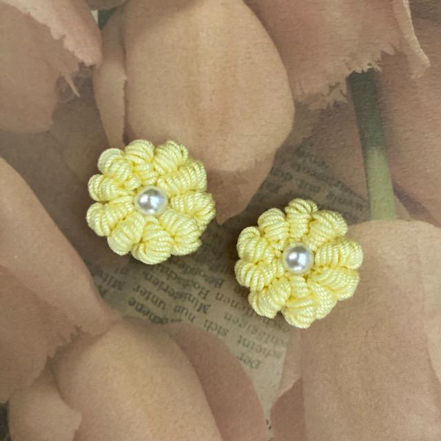 ハンドメイド♪レース編み ぷっくりお花モチーフ2個セット < 女性ファッション  ハンドメイド♪レース編み ぷっくりお花モチーフ2個セット  < 女性ファッションの