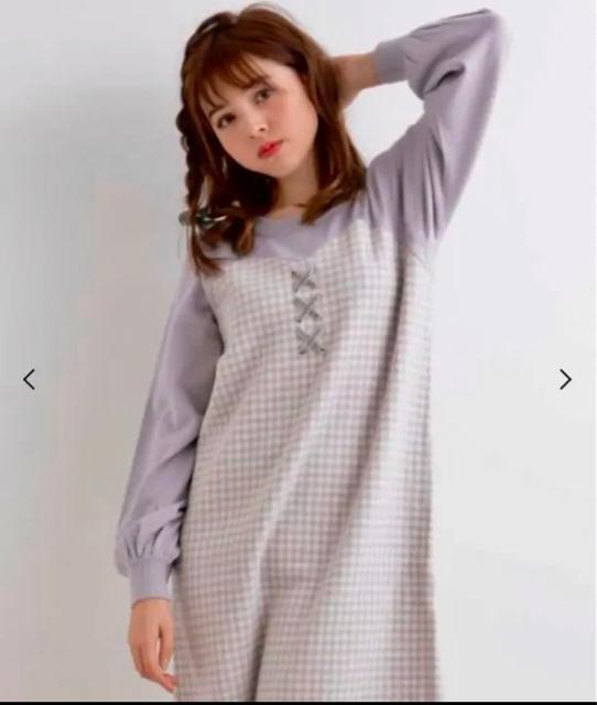 切手可 マジェスティックレゴン  レースアップギンガムニットワンピース < ブランド  切手可 マジェスティックレゴン  レースアップギンガムニットワンピース < ブランドの