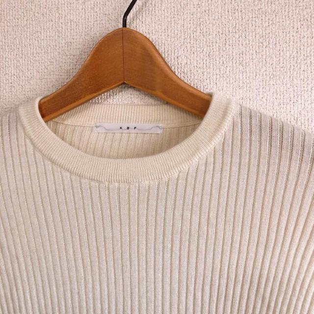 ◆KBF/ケービーエフ◆ウールフレアリブニット★ホワイト*袖フレアトップス♪美品 < ブランド ◆KBF/ケービーエフ◆ウールフレアリブニット★ホワイト*袖フレアトップス♪美品 < ブランドの