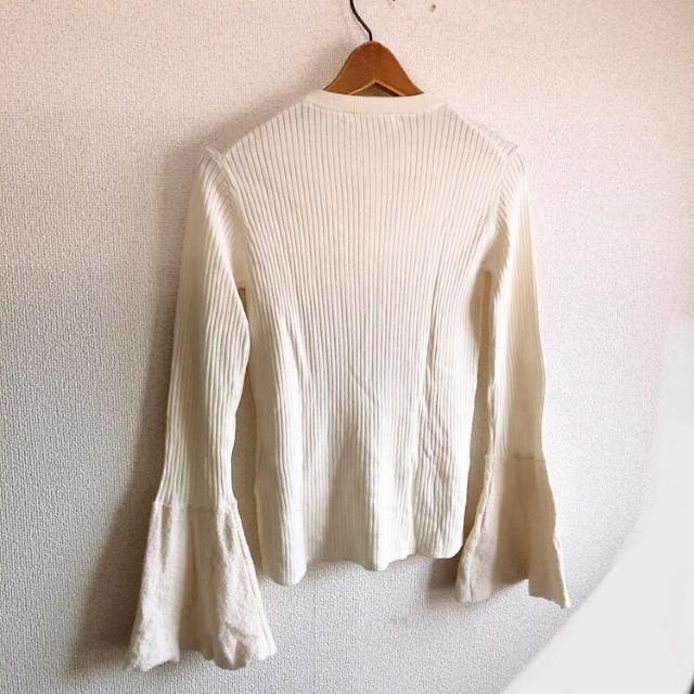 ◆KBF/ケービーエフ◆ウールフレアリブニット★ホワイト*袖フレアトップス♪美品 < ブランド ◆KBF/ケービーエフ◆ウールフレアリブニット★ホワイト*袖フレアトップス♪美品 < ブランドの
