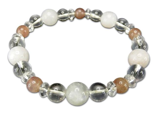 ホワイトムーンストーンストロベリークォーツ水晶天然石ブレスレット811-070RZa < 女性アクセサリー/時計  ホワイトムーンストーンストロベリークォーツ水晶天然石ブレスレット811-070RZa  < 女性アクセサリー/時計の