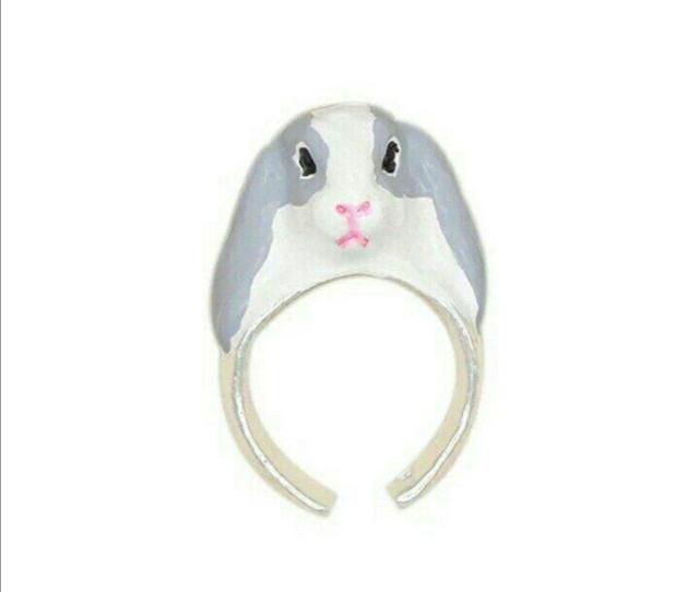 新品 ロップイヤー アンティーク リング グレー うさぎ ウサギ 指輪 < 女性アクセサリー/時計  新品 ロップイヤー アンティーク リング グレー うさぎ ウサギ 指輪  < 女性アクセサリー/時計の