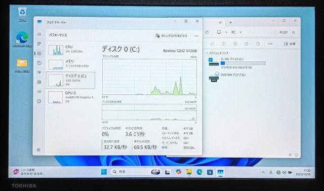 TOSHIBA dynabook Corei5 16GB SSD512GB Windows11 Office2024 DVD  PC{/Ӌ@ 