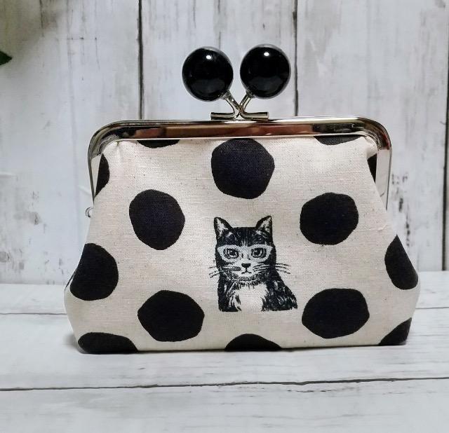 北欧 ドット 水玉 猫 あめ玉 角型がま口 親子がま口 お財布ポーチ < 女性ファッション 北欧 ドット 水玉 猫 あめ玉 角型がま口 親子がま口 お財布ポーチ < 女性ファッションの