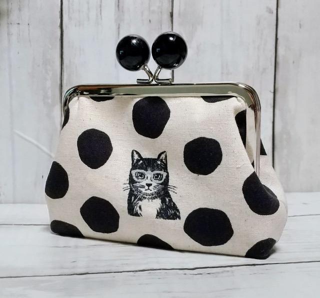 北欧 ドット 水玉 猫 あめ玉 角型がま口 親子がま口 お財布ポーチ < 女性ファッション 北欧 ドット 水玉 猫 あめ玉 角型がま口 親子がま口 お財布ポーチ < 女性ファッションの