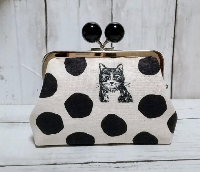 北欧 ドット 水玉 猫 あめ玉 角型がま口 親子がま口 お財布ポーチ < 女性ファッション 北欧 ドット 水玉 猫 あめ玉 角型がま口 親子がま口 お財布ポーチ < 女性ファッションの