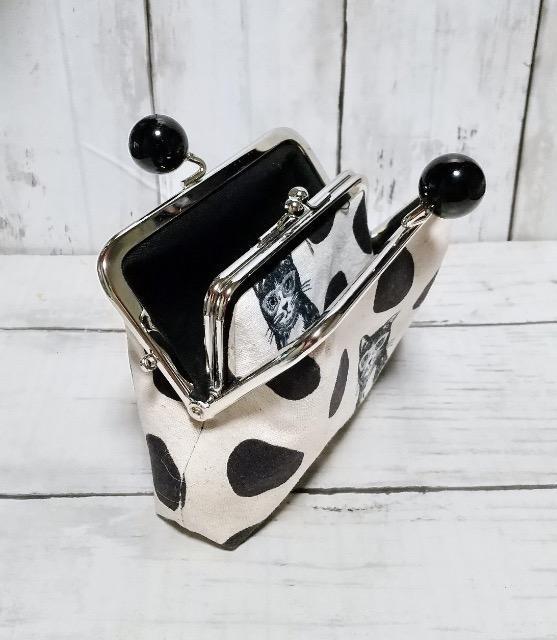 北欧 ドット 水玉 猫 あめ玉 角型がま口 親子がま口 お財布ポーチ < 女性ファッション 北欧 ドット 水玉 猫 あめ玉 角型がま口 親子がま口 お財布ポーチ < 女性ファッションの