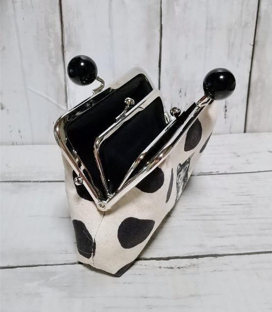 北欧 ドット 水玉 猫 あめ玉 角型がま口 親子がま口 お財布ポーチ < 女性ファッション 北欧 ドット 水玉 猫 あめ玉 角型がま口 親子がま口 お財布ポーチ < 女性ファッションの