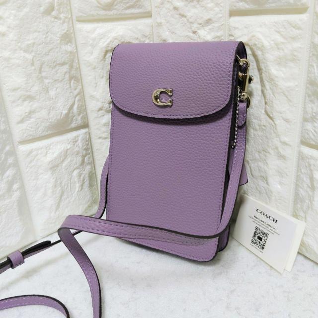 新品 COACH フォーンクロスボディバッグ スマホショルダー 斜めがけOK。パープル 男女兼用。 < ブランド 新品 COACH フォーンクロスボディバッグ スマホショルダー 斜めがけOK。パープル 男女兼用。 < ブランドの