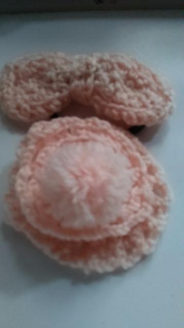 女児サーモンピンクのヘアリボン&ブローチ < キッズ/ベビー 女児サーモンピンクのヘアリボン&ブローチ < キッズ/ベビーの