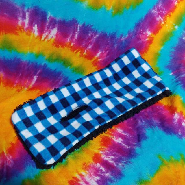 モフモフッ(///∇///)ブロックチェック柄×ボアマフラー□ネックウォーマー□ < キッズ/ベビー  モフモフッ(///∇///)ブロックチェック柄×ボアマフラー□ネックウォーマー□ < キッズ/ベビーの