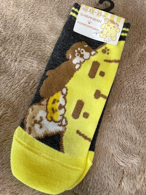 ♯新品♯ポムポムプリン × シバンバン 可愛!! ソックス 靴下 23→25 < 女性ファッション  ♯新品♯ポムポムプリン × シバンバン 可愛!! ソックス 靴下 23→25  < 女性ファッションの